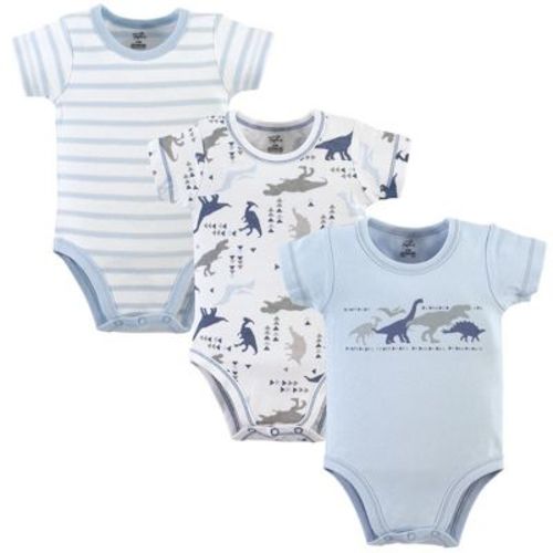 Touched By Nature Baby Boy Organic Cotton Bodysuits 3pk, Dino, 3-6 Months