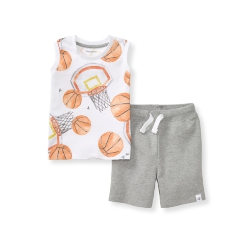 Basketball Organic Baby Tank Top & Shorts Set