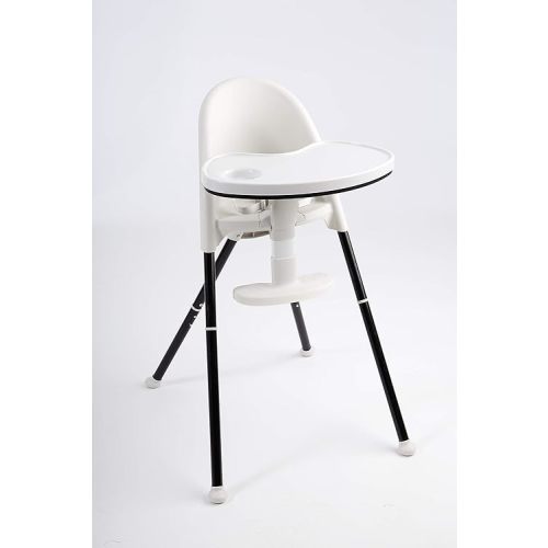 Primo Cozy Tot Deluxe Convertible Folding High Chair & Toddler Chair - Portable Foldable Baby Chair/Toddlers Highchair - Travel Friendly, Removable EZ Clean Tray, Black/White, 22"x21"x33.5"