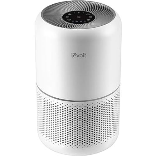 LEVOIT Air Purifier for Home Allergies Pets Hair in Bedroom, Covers Up to 1095 ft² by 45W High Torque Motor, 3-in-1 Filter with HEPA sleep mode, Remove Dust Smoke Pollutants Odor, Core300-P, White