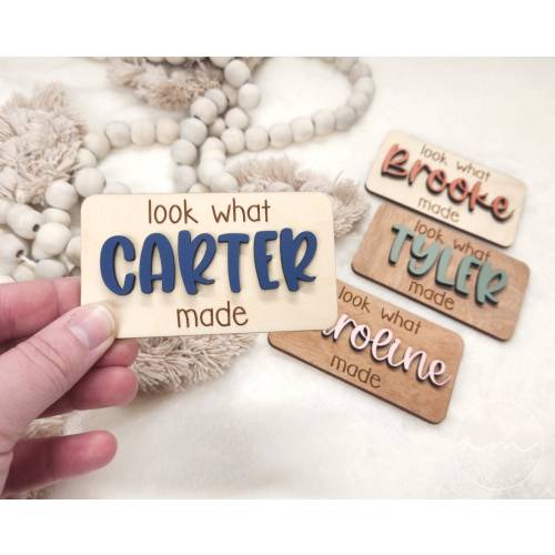 Personalized Look What I Made Magnets | Kids Name | Artwork | Display | 3d | Gift | Refrigerator Magnet | Home Decor | Childern