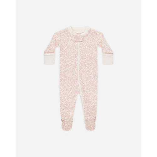 Zip Long Sleeve Sleeper Footie || Pink Blossom