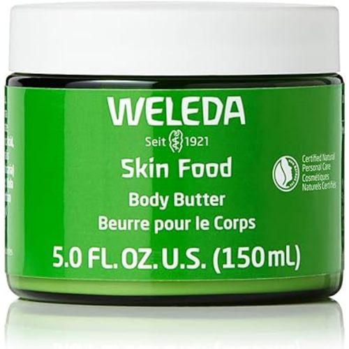 Weleda Skin Food Body Butter 5 Fluid Ounce, Sustainable Glass Jar, Plant Rich Hydrating Moisturizer with Shea and Cocoa Butter, Sweet Almond Oil and Pansy