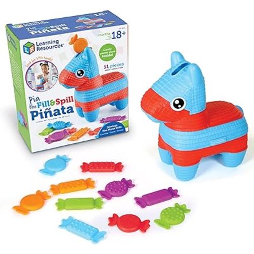Learning Resources Pia The Fill & Spill Piñata - Toddler Montessori Sensory Toys, Preschool Activities, Counting Manipulatives, Color Sorting, Fine Motor Skills, Birthday Gifts for Boys and Girls