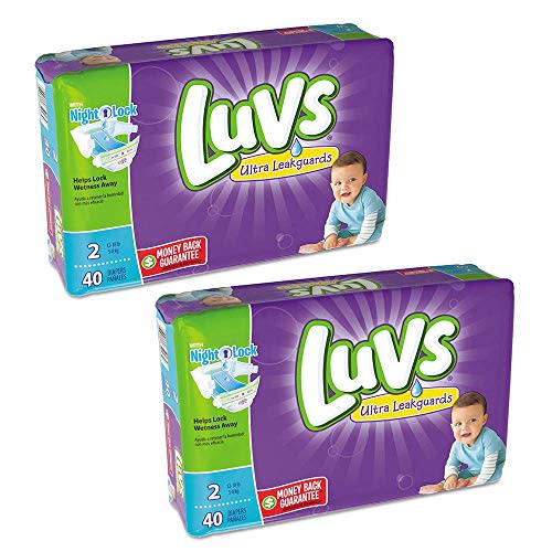 Luvs Ultra Leakguards Diapers Size 2, 40 Count (Pack of 2)