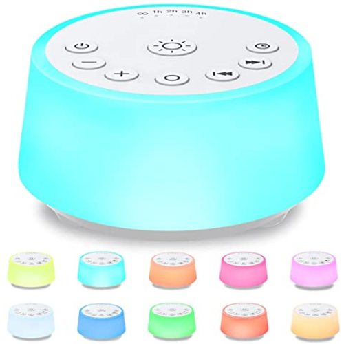 Color Noise Sound Machines with 10 Colors Night Light 25 Soothing Sounds and Sleep White Noise Machine 32 Volume Levels 5 Timers Adjustable Brightness Memory Function for Adults Kids Baby