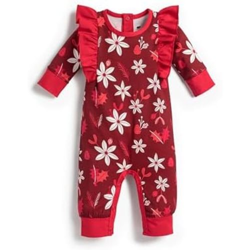MONICA + ANDY Double Ruffle Romper, 100% Organic Baby Clothes for Girls, Baby Onesie, Newborn, Infant & Toddler Sizes
