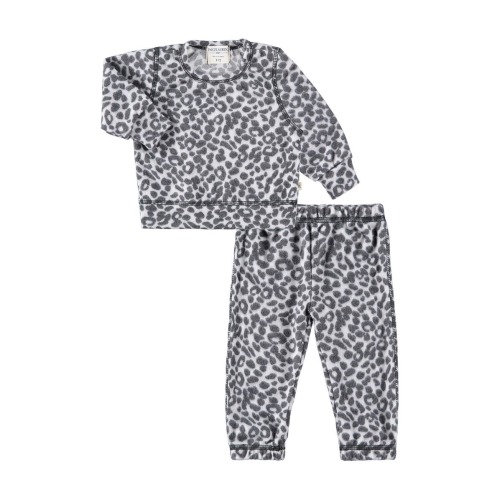 Hacci Animal Print Long Sleeve Top & Pants Lounge Set, 6-9M