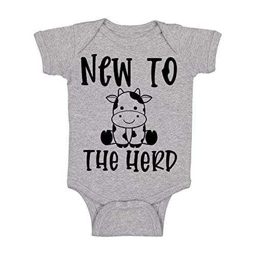 Belle Homie New To The Herd - Holy Cow I'm Cute - Farm Funny Cow - Funny Romper, One-Piece Baby Bodysuit