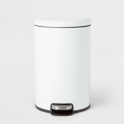 12L Round Step Trash Can - Brightroom™, Color: White