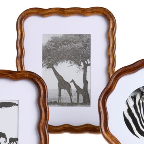 Walnut Acacia Wood Scalloped Picture Frame - World Market