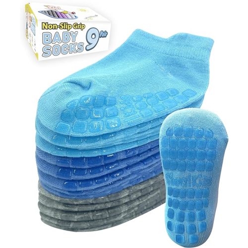 Simply Kids (5 Pairs) Baby Ankle Socks with Grippers