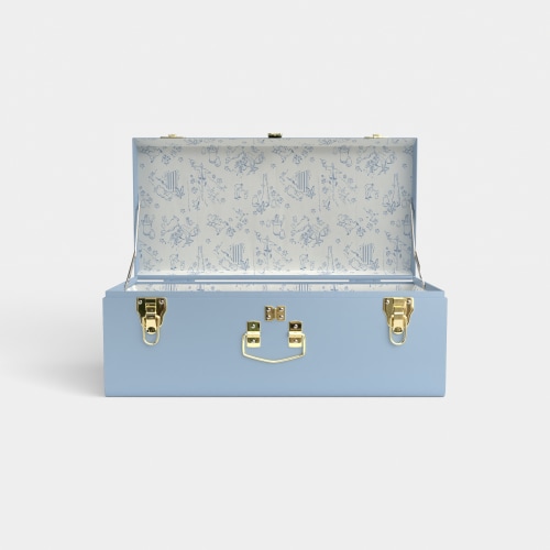 Petite Trunk - Light Blue - Hide and Seek Cream / Embroidery