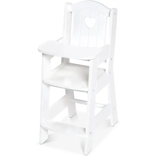 Melissa & Doug Play High Chair - Pretend Play High Chair Baby Doll Accessories,White