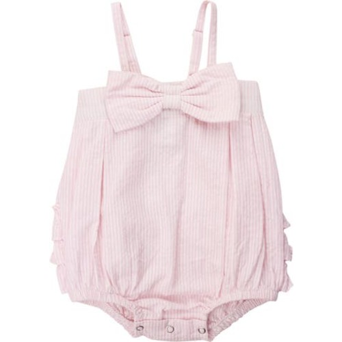 Stripe Cotton Seersucker Bubble Romper, 0-3M