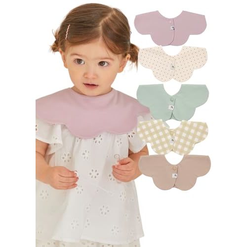 Konny Baby Bibs Set, 360 ​​° Rotate, Soft and Absorbent Bandana Drooling for Boys Girls baby Essentials