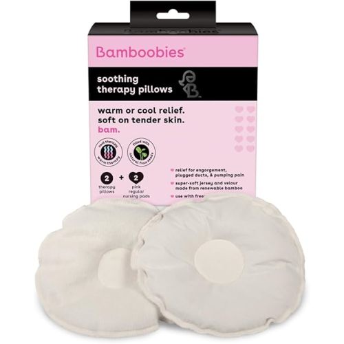 Bamboobies Women’s Soothing Nursing Pillows, Natural, Heating Pad or Cold Compress for Breastfeeding, Made in the USA