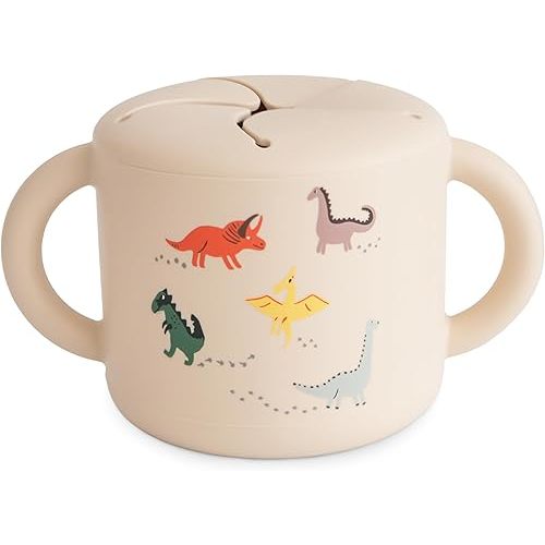 mushie Silicone Snack Cup | Spill Proof Food Container for Toddler and Baby (Dinosaurs)