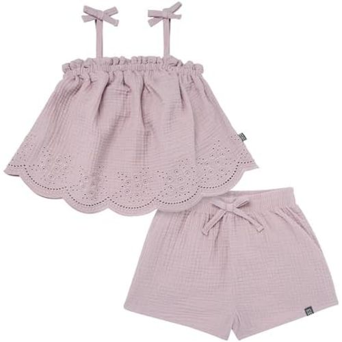 Modern Moments by Gerber Baby Girls 2-piece Gauze Top & Short Set