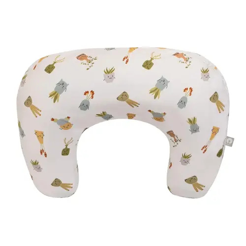 Boppy Nursing Pillow, Tan Happy Houseplants, Larger, More Supportive Pillow for Breastfeeding and Bottle Feeding; Firmer Fill, Higher Lift, Larger Area Than Original Nursing Pillow; JPMA Certified