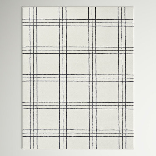 Sand & Stable™ Melany Plaid White Area Rug & Reviews | Wayfair