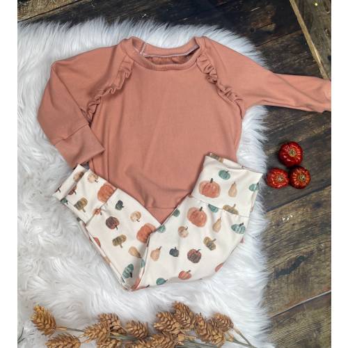 Organic Fall Baby Girl Outfit/Baby Girl Fall Clothing/Toddler Girl Fall Outfit/Pumpkin Leggings/Baby First Fall/Baby Gift/Baby Thanksgiving