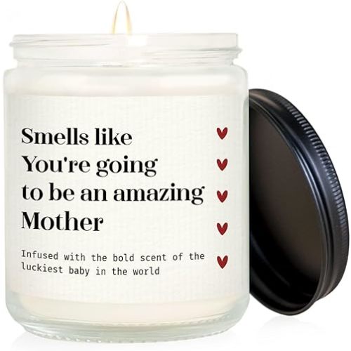 GiltGlimmer New Mom Gifts - Pregnancy Must Haves Soy Wax Lavender Scented Candle, Pregnancy Gifts for Expecting Mom, Wife, Friend, Sister