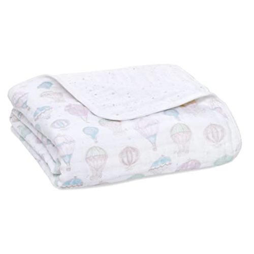aden + anais 100% Organic Cotton Muslin Baby Blanket Crib Bedding for Newborn Baby and Toddler, Nursery Blanket for Boys and Girls, Baby Registry and Shower Gift - Above The Clouds - Above the Clouds