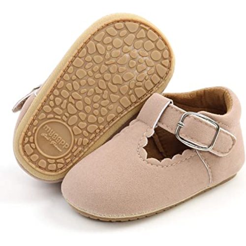 SOFMUO Baby Boys Girls Lace Up Leather Sneakers Soft Rubber Sole Infant Moccasins Newborn Oxford Loafers Anti-Slip Toddler Wedding Uniform Dress Shoes