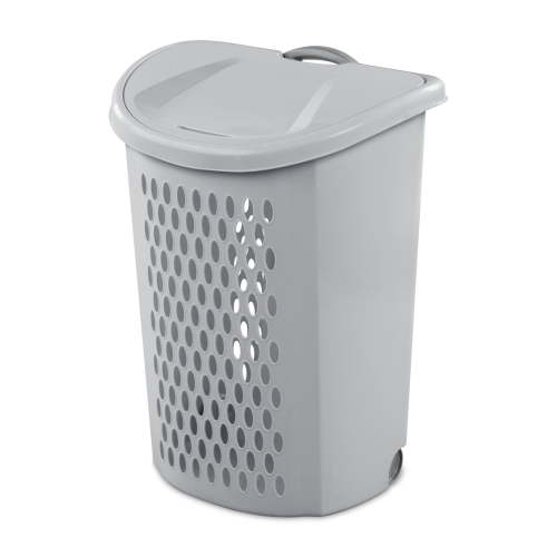 Sterilite Ultra™ Wheeled Hamper, Plastic Laundry Hamper with Wheels for Easy Transport, Gray