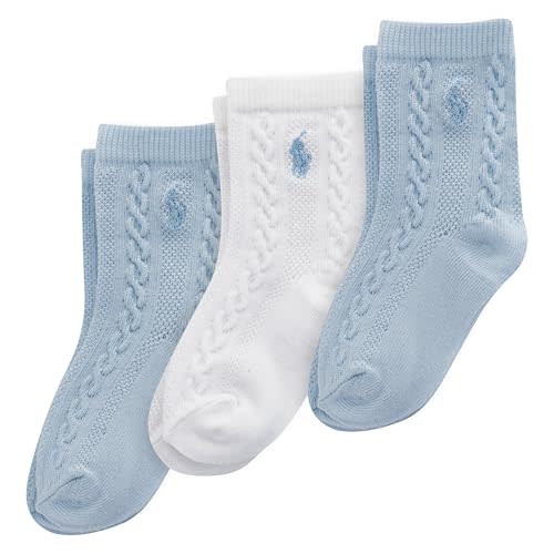 POLO RALPH LAUREN Baby Classic Socks-3 Pair Pack-Soft Cable and Tossed Cotton