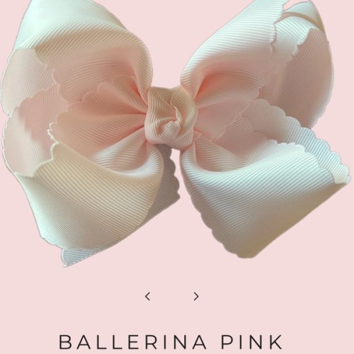 Ballerina Pink Scallop Edge Grosgrain Bow – Shop Bonnie Bee