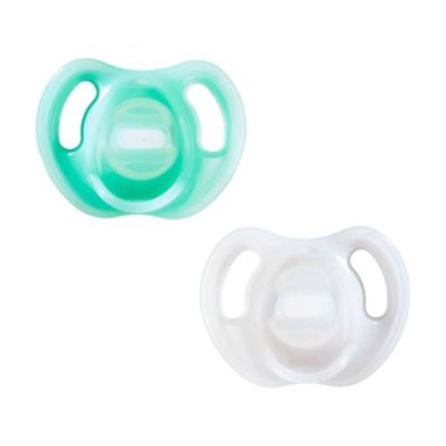 Tommee Tippee Ultra-light Silicone Pacifier 0-6m - 2pk - White/green
