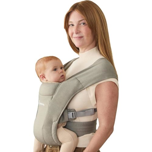 Ergobaby Embrace Newborn Baby Carrier for Infants 0-12 Months (7-25 lbs) - Ergonomic 2-Position Infant Carrier with Head and Neck Support, Hip-Healthy Positioning - Olive