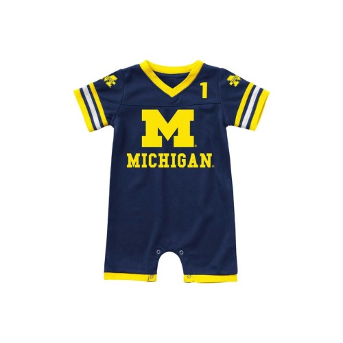 Infant Colosseum Navy Michigan Wolverines Bumpo Football Romper, 3-6 M