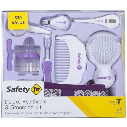 Safety 1st Deluxe Baby Healthcare and Grooming Kit, Pyramids Grape Juice, Newborn Baby Essentials, One Size, 24 Pieces