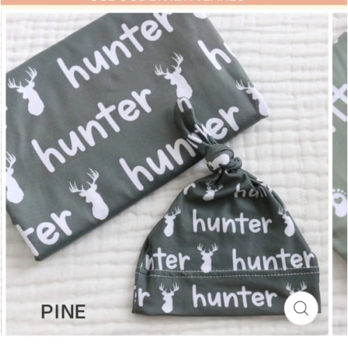 Custom Personalized Baby Name Swaddle Blanket | Graphic Greens