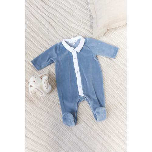 Pajamas - Velvet Blue Illustration Marine animals