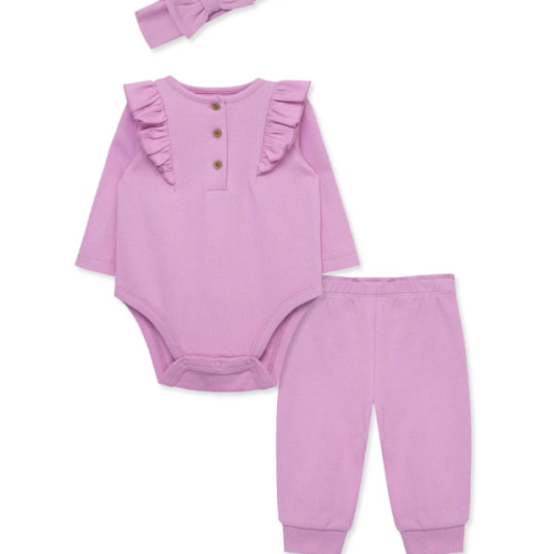 Orchid Pointelle Bodysuit & Pant Set