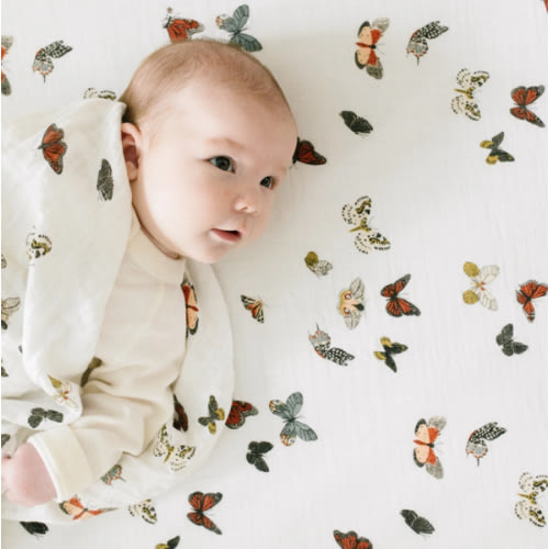 Butterfly Migration Crib Sheet