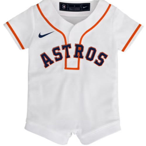 Houston Astros Nike Baby White Home Replica Romper Baseball Jersey - 133418724
