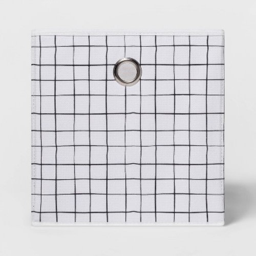 11" Fabric Cube Storage Bin - Room Essentials™, Color: White/Black