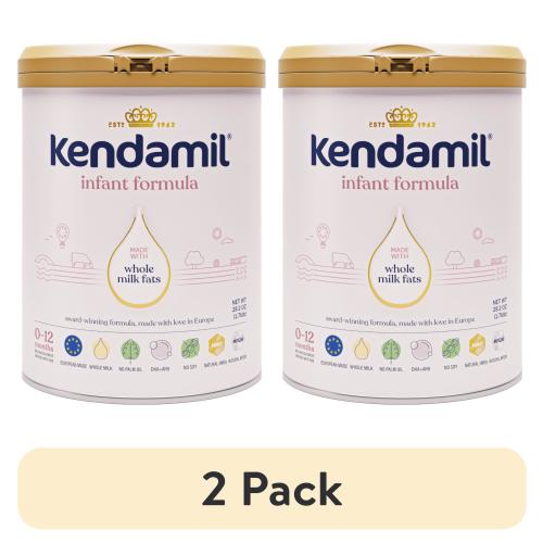(2 pack) Kendamil Whole Milk Infant Formula Powder, European with HMOs, Prebiotics, No Palm Oil or Soy, with DHA, 28.2oz