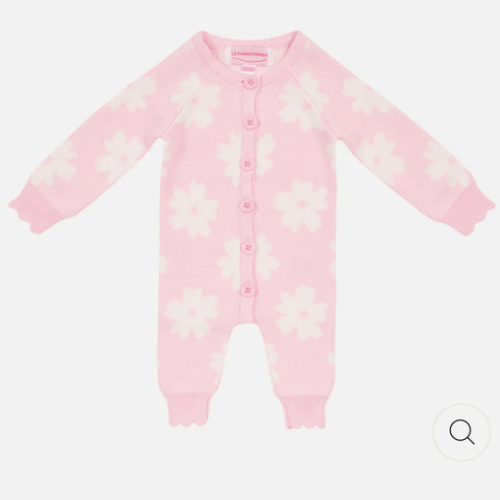 Knitted Louie Romper - Petal