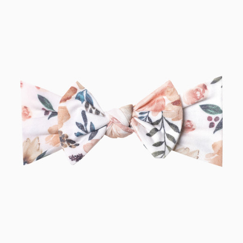 Copper Pearl Knit Headband Bow - Autumn