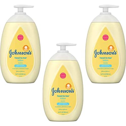 Johnson's Head-to-Toe Moisturizing Baby Body Lotion for Sensitive Skin, Hypoallergenic and Paraben-, Phthalate- and Dye-Free Baby Skin Care, 27.1 Fl Oz (Pack of 1)