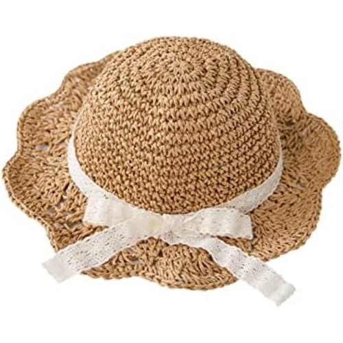 pureborn Baby Toddler Girls Straw Sun Hat Summer Beach Hat