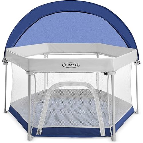 Graco Pack 'n Play LiteTraveler LX Playard Outdoor and Indoor Playspace with Compact Fold UV Canopy