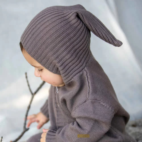 Milo Hooded Romper Brownish