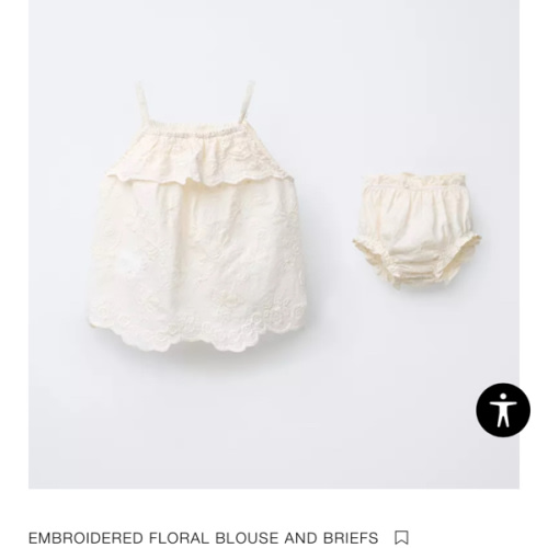 EMBROIDERED FLORAL BLOUSE AND BRIEFS - Ecru | ZARA United States